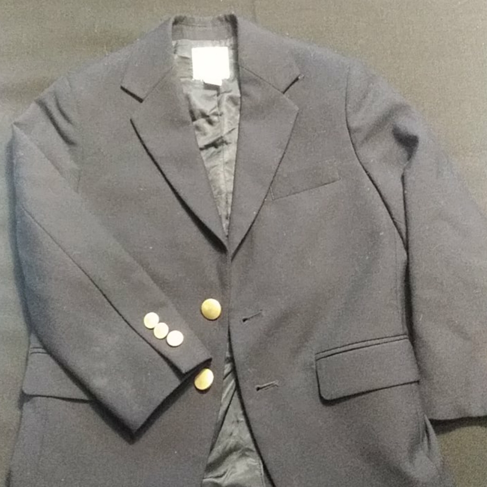 Little boys Lands' End blue Hopsack Blazer sz 5